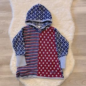 Mixed Pattern Hooded Naartjie Cotton Sweater Size 4 NWOT